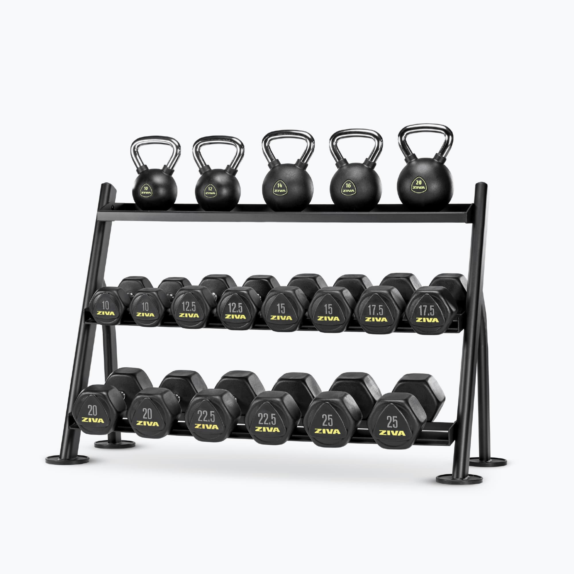 ZIVA DUMBBELL & KETTLEBELL RACK